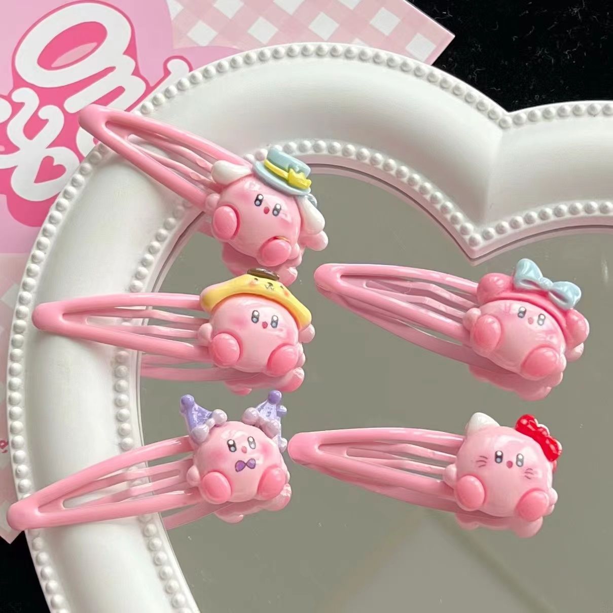 Hair Bundles - 1~10pcs 귀여운 커비 BB 헤어 클립