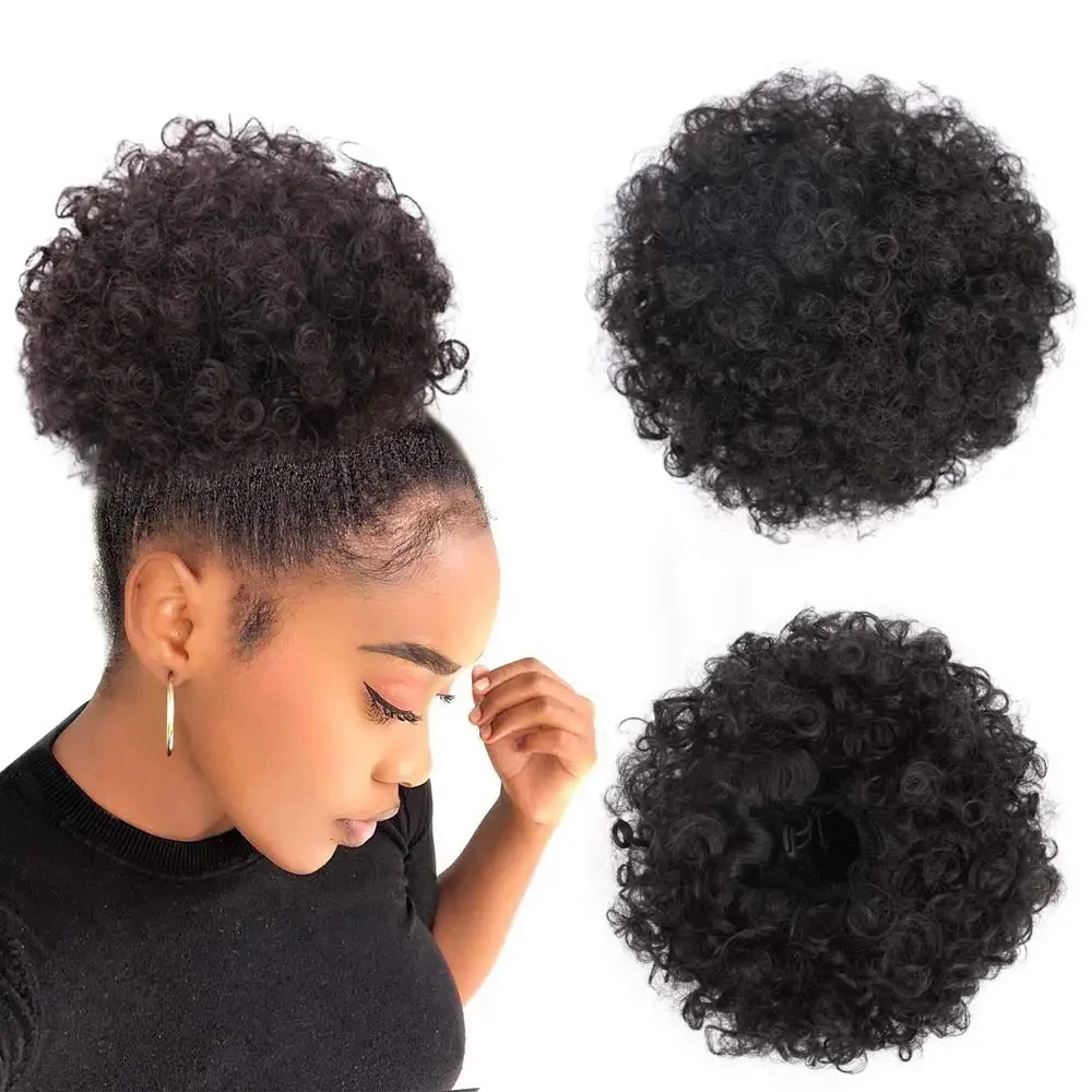 Drawstring Afro Curly Puff Ponytail - 흑인 여성용 아프로 퍼프 드로스트링 포니테일