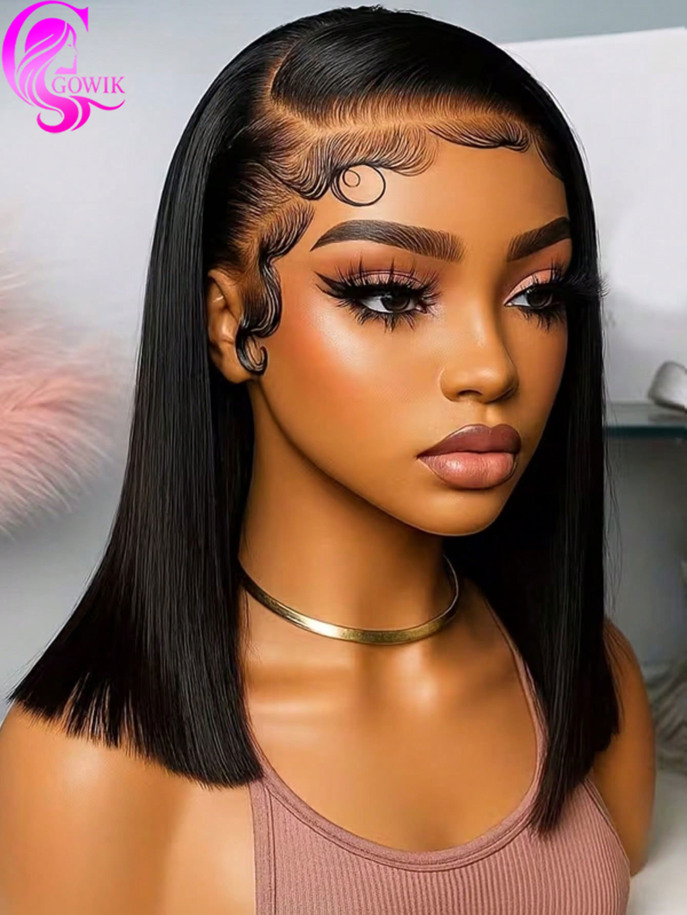 Pre Parted 13X4 Lace Front Bob Wig - 고위크 250% 밀도 13x4 레이스 프론탈