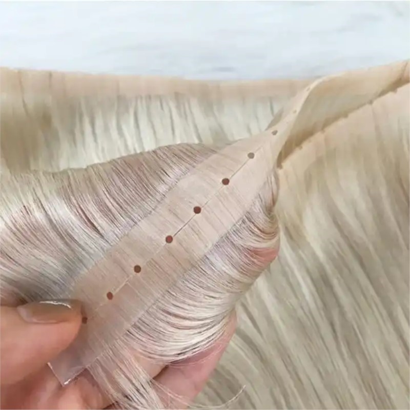 Invisible Tape In Extensions Real Hair - 구멍이 있는 보이지 않는 PU 씨실