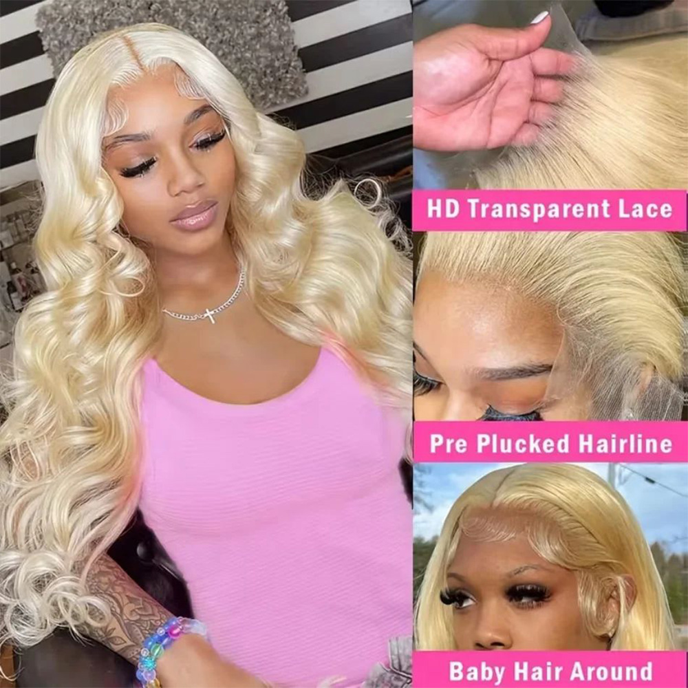 613 Blonde Body Wave Lace Front Wig - 613 13x6 HD 투명 레이스 프론트