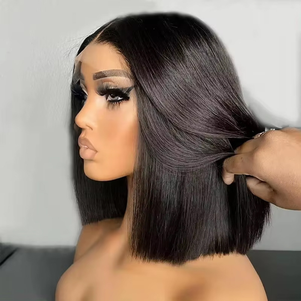 Pre Parted 13X4 Lace Front Bob Wig - 브라질리언 스트레이트 밥 13x4 레이스 프론트