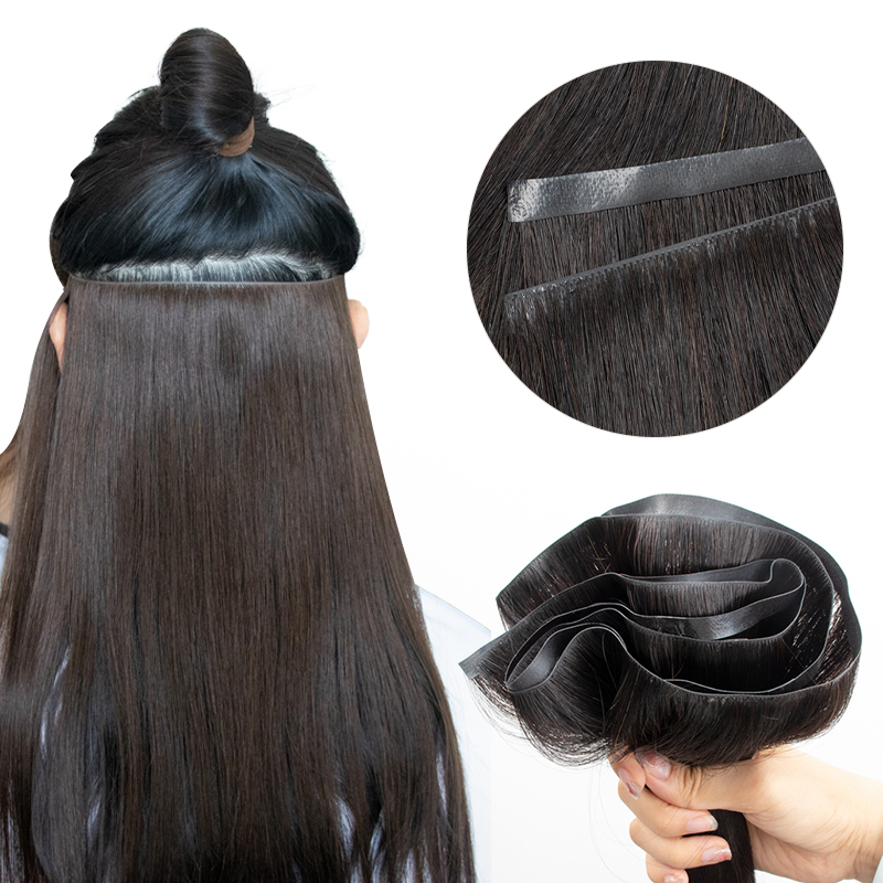 Invisible Tape In Extensions Real Hair - 보이지 않는 긴 테이프 PU 씨실