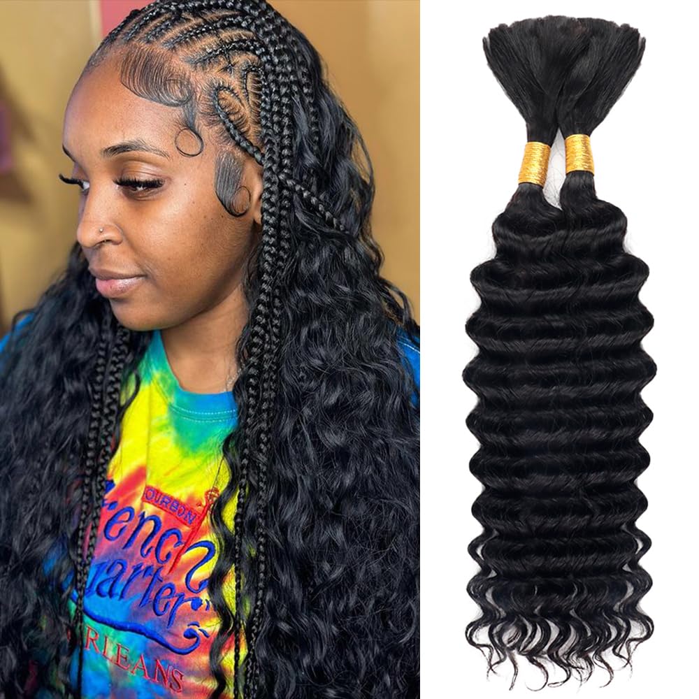 Water Wave Bulk Human Hair For Braiding - 딥 워터 웨이브 노 웨프트 버진