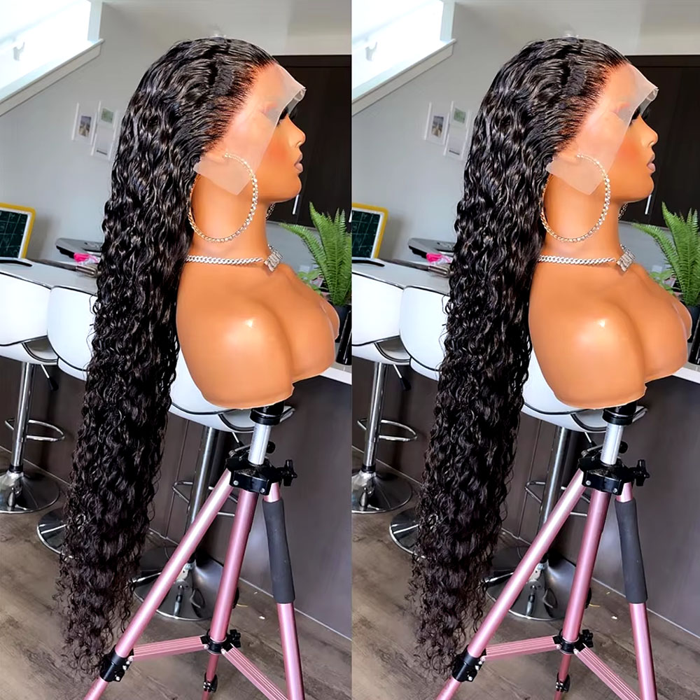 Lace Front Wigs - 42인치 브라질산 버진 생인모 제리 곱슬