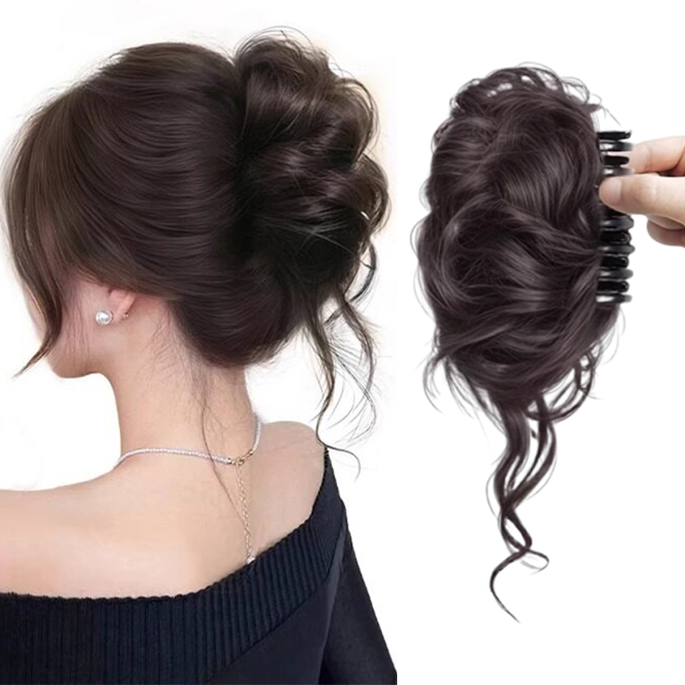 Claw Clip Messy Bun Hair Piece - 1개 우아한 시뇽 번 익스텐션 클로