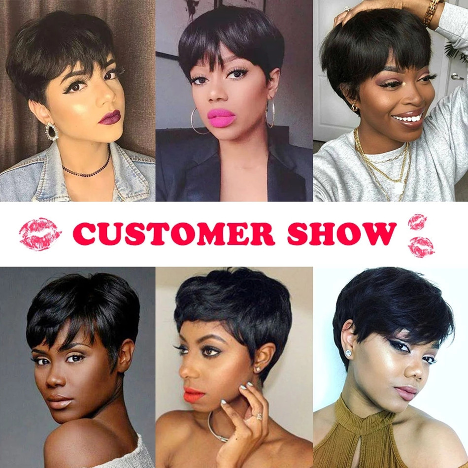 짧은 밥 픽시컷 가발 픽시 곱슬머리 인모 브라질리언 헤 - Short Pixie Cut Wig Human Hair Cheap 리뷰 및 가격