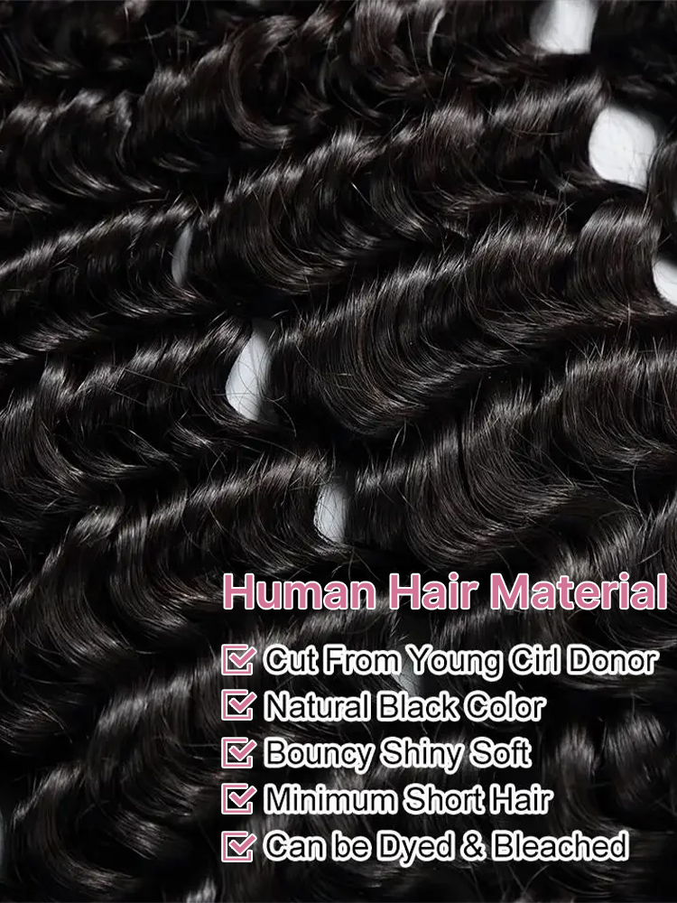250 밀도 딥 웨이브 4x4 레이스 클로저 인모 가발 - Water Wave Bulk Human Hair For Braiding 리뷰 및 가격