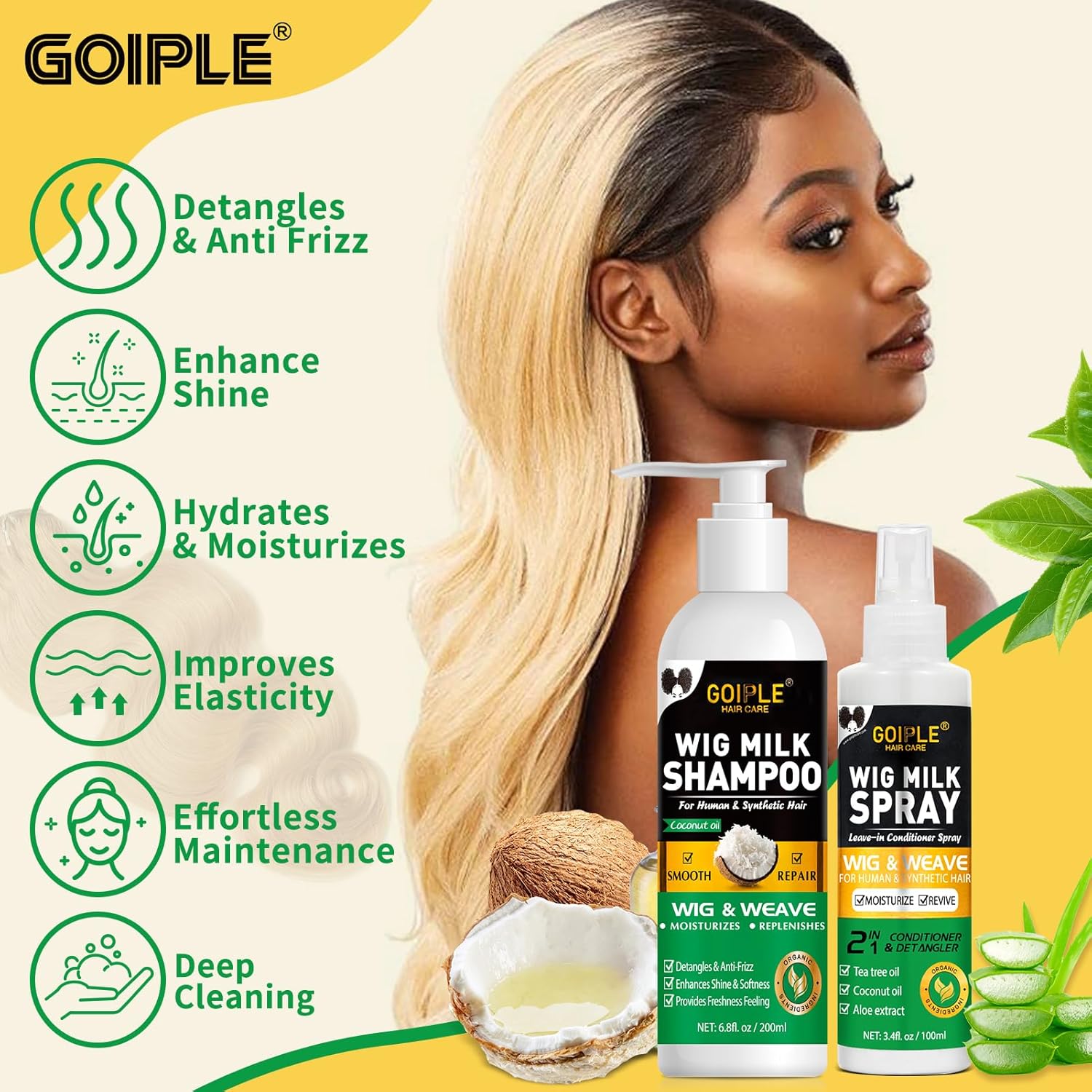 GOIPLE 3 in 1 가발 관리 키트 (샴푸, 컨디 - Synthetic Wigs 리뷰 및 가격