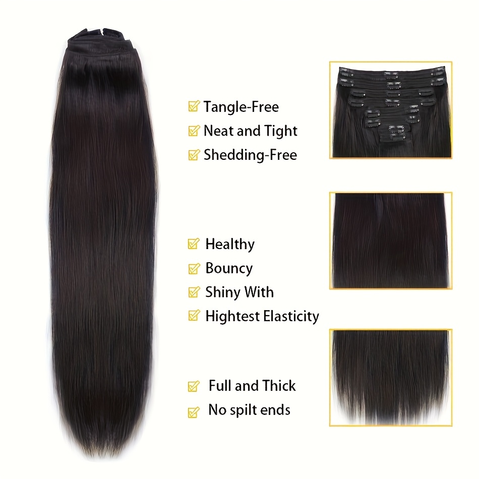 클립형 인모 헤어 익스텐션, 여성용 8피스 인모 클립형 - Seamless Clip In Hair Extensions Human Hair 리뷰 및 가격