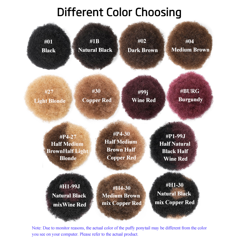 100% 인모 8인치 짧은 아프로 곱슬머리 아프로 번  - Drawstring Afro Curly Puff Ponytail 리뷰 및 가격