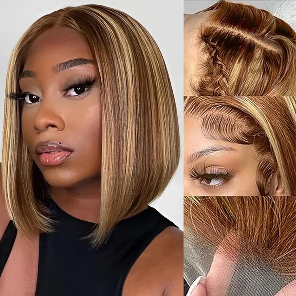 밥 가발 인모 13x4 HD 레이스 프론탈 숏 스트레이 - Pre Parted 13X4 Lace Front Bob Wig 리뷰 및 가격