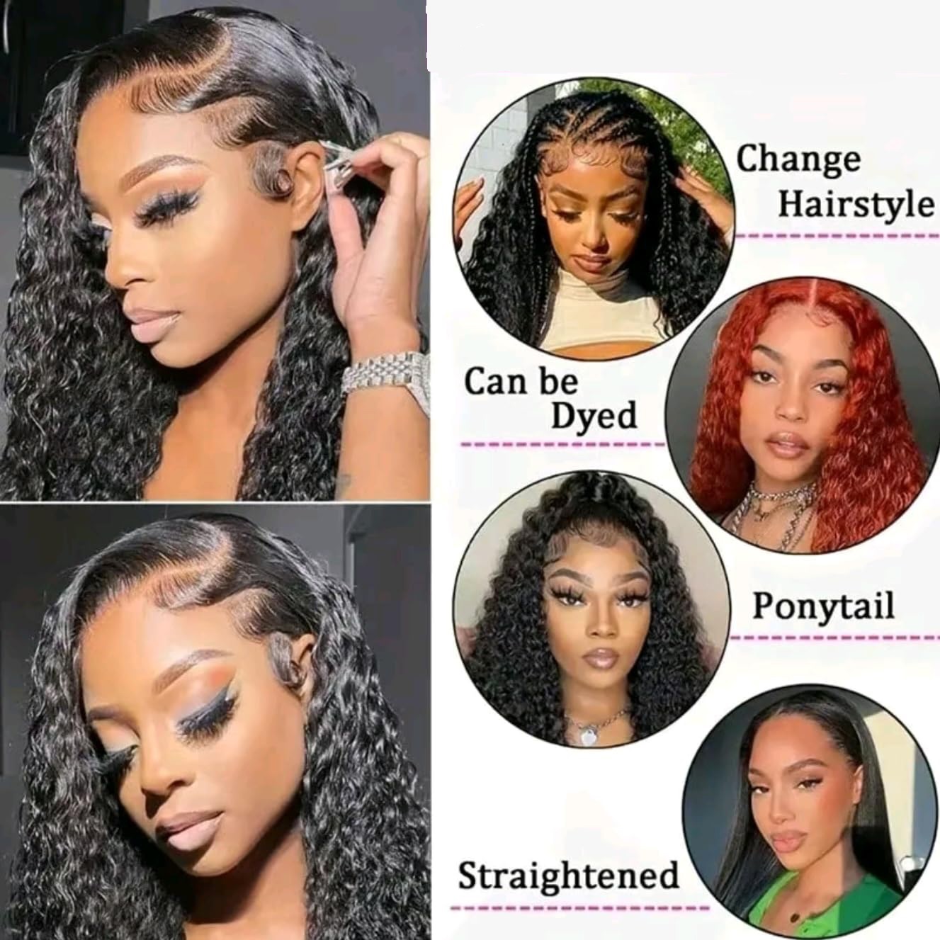200 밀도 13x4 13x6 HD 투명 풀 레이스 프 - Lace Front Wigs 리뷰 및 가격