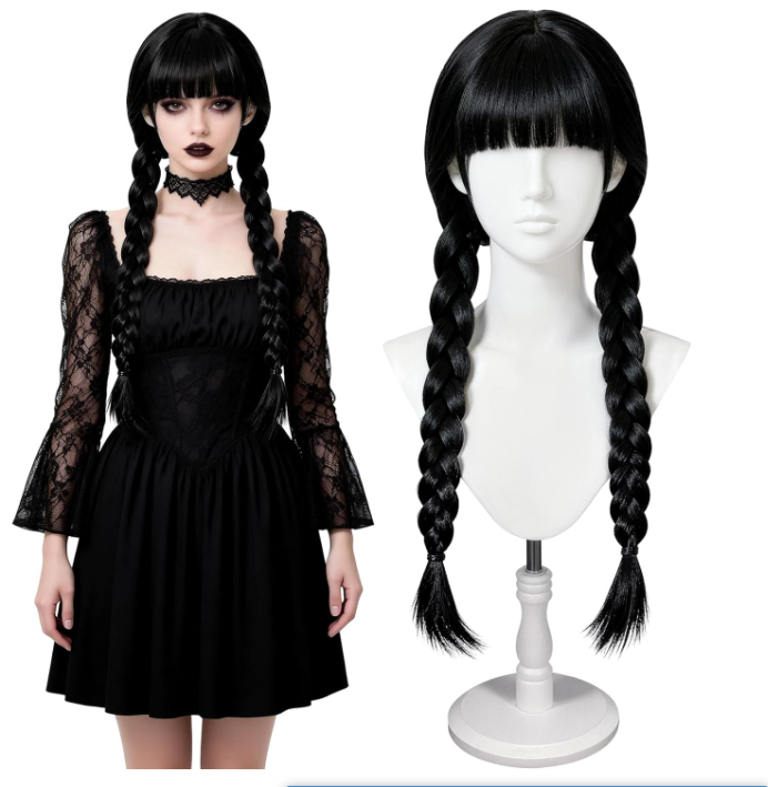 긴 고딕 코스프레 가발 여성용 긴 검은색 땋은 머리 합 - Synthetic Braided Wigs For Black Women 리뷰 및 가격