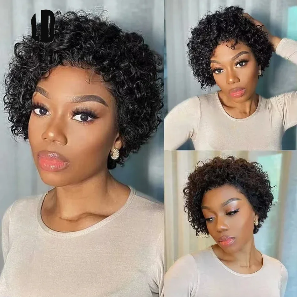 픽시컷 가발 99J 컬러 레이스 가발 스프링 컬 숏밥  - Short Pixie Cut Wig Human Hair Cheap 리뷰 및 가격