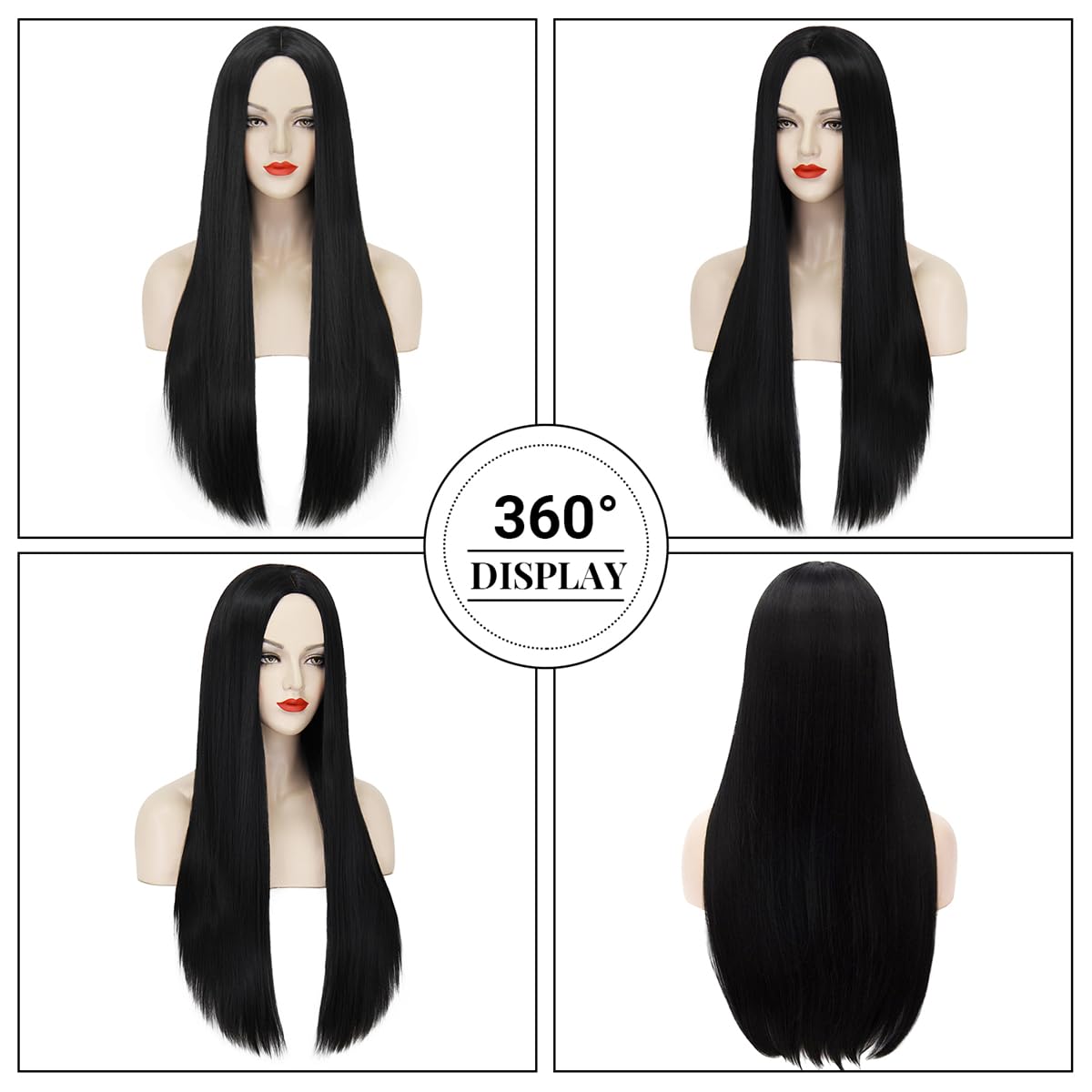 여성용 합성 긴 검은색 가발 할로윈 의상 30'' 직선 - Synthetic Braided Wigs For Black Women 리뷰 및 가격