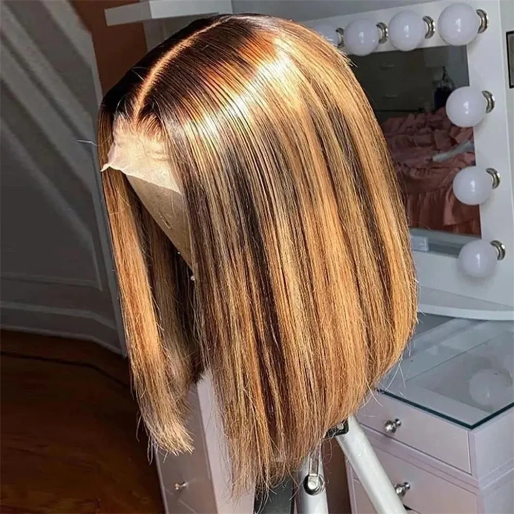 허니 블론드 밥 가발 인모 P4/27 옴브레 하이라이트 - Glueless Wear And Go Human Hair Wig 리뷰 및 가격