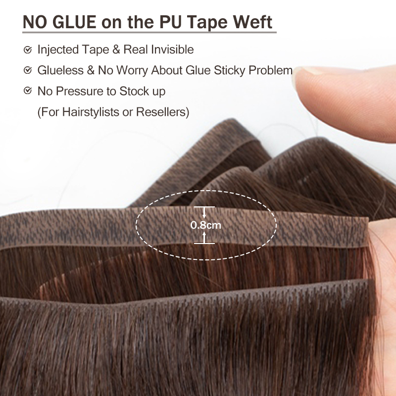 보이지 않는 긴 테이프 PU 씨실 인모 번들, 실제 자 - Invisible Tape In Extensions Real Hair 리뷰 및 가격