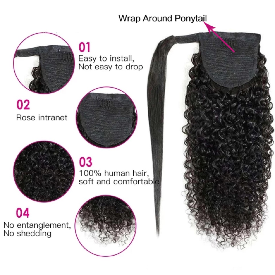 곱슬곱슬한 인모 포니테일 랩 어라운드 붙임머리 곱슬곱슬 - Seamless Clip In Hair Extensions Human Hair 리뷰 및 가격
