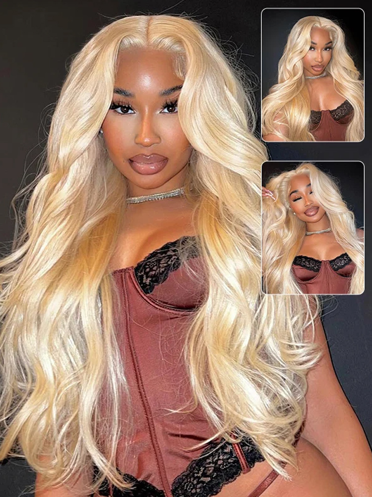 613 허니 블론드 컬러 40인치 인모 가발 HD 프론 - 613 Blonde Body Wave Lace Front Wig 리뷰 및 가격