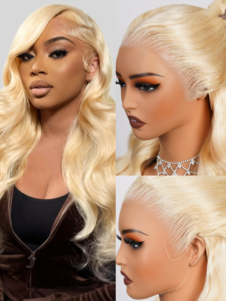 613 허니 블론드 컬러 40인치 인모 가발 HD 프론 - 613 Blonde Body Wave Lace Front Wig 리뷰 및 가격