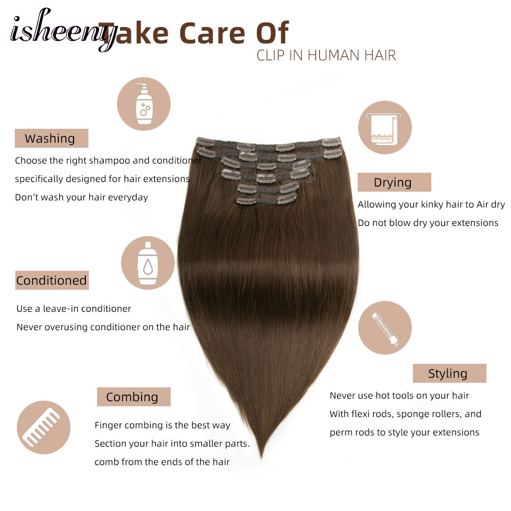 Isheeny 인모 연장 볼륨 클립, 브라질 기계, 레 - Seamless Clip In Hair Extensions Human Hair 리뷰 및 가격
