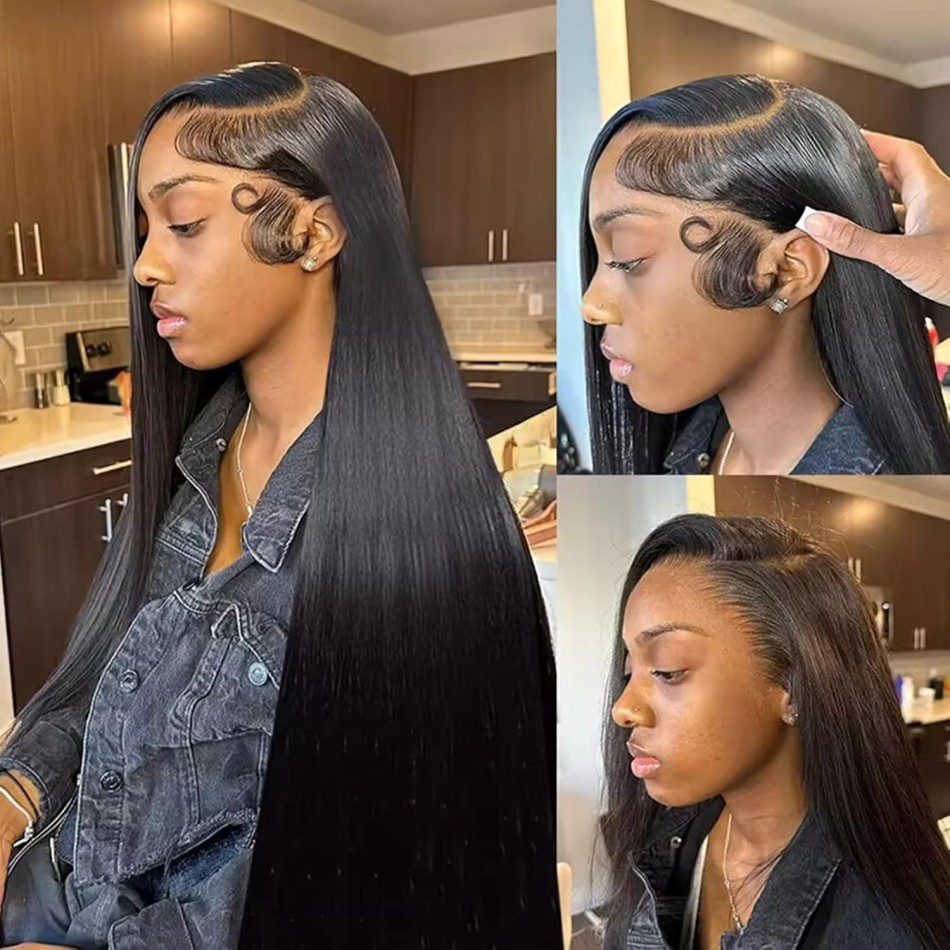 40인치 생머리 인모 가발 220 밀도 HD 레이스 가 - Hd Lace Frontal Wig Human Hair Pre Plucked 리뷰 및 가격