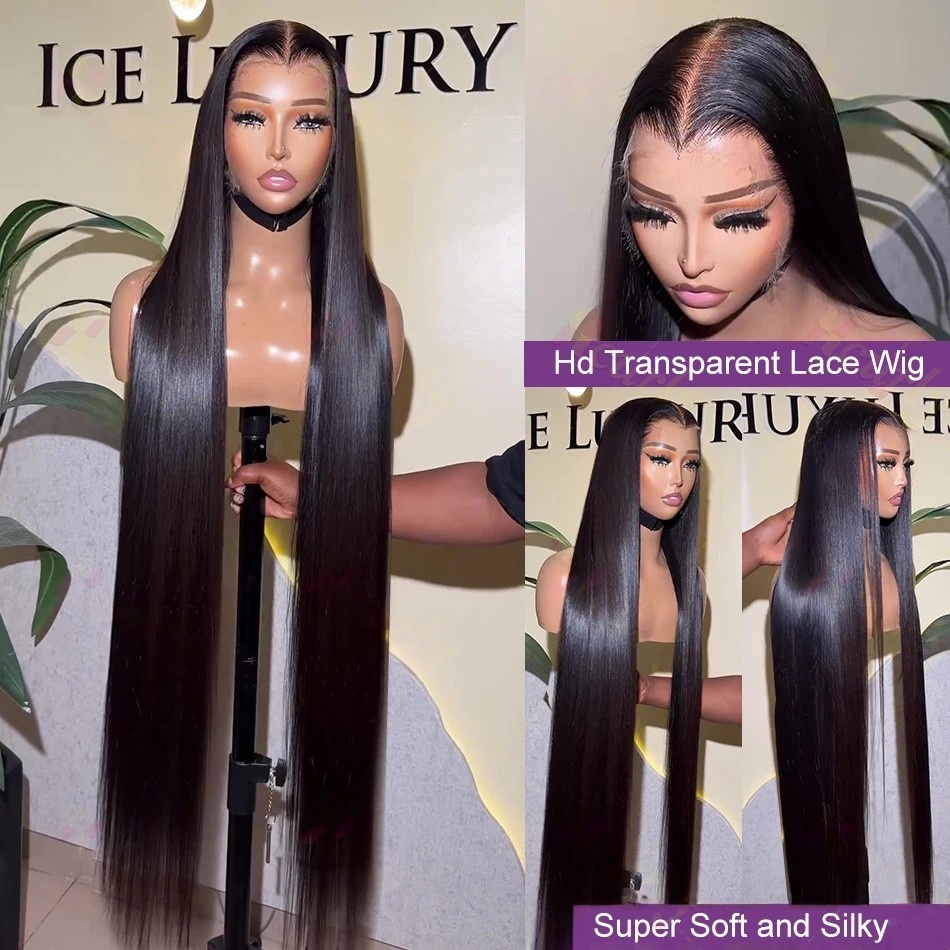 40인치 생머리 인모 가발 220 밀도 HD 레이스 가 - Hd Lace Frontal Wig Human Hair Pre Plucked 리뷰 및 가격