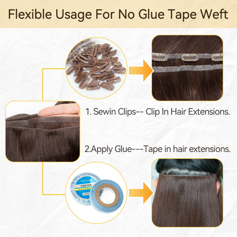 보이지 않는 긴 테이프 PU 씨실 인간의 머리카락 묶음 - Invisible Tape In Extensions Real Hair 리뷰 및 가격