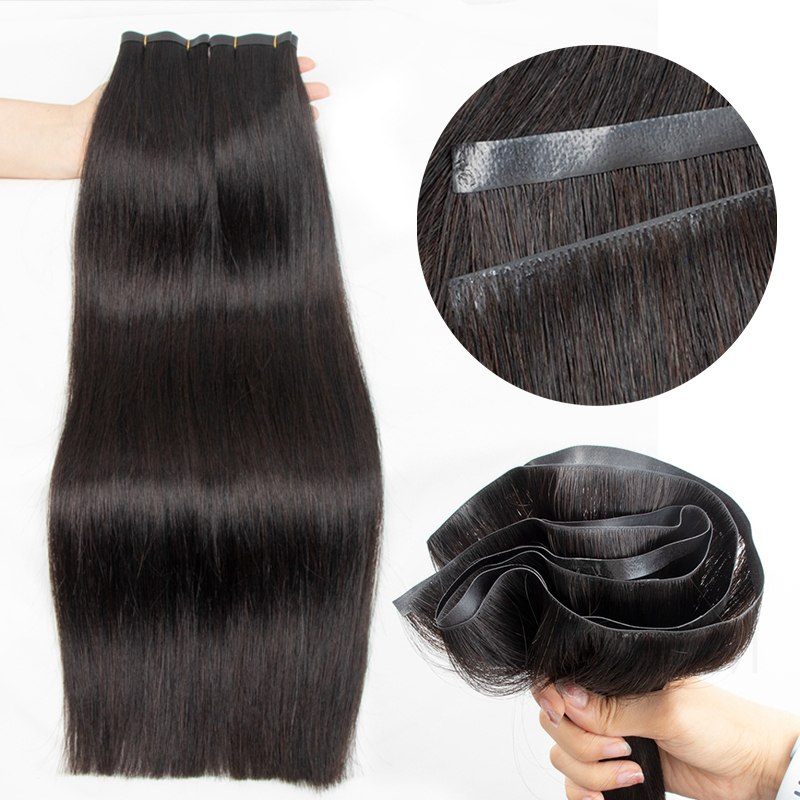 보이지 않는 긴 테이프 PU 씨실 인간의 머리카락 묶음 - Invisible Tape In Extensions Real Hair 리뷰 및 가격