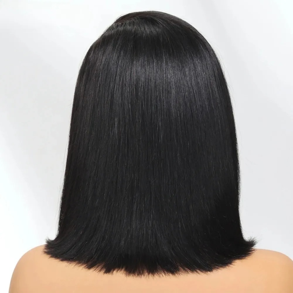 블랙 숏밥 스트레이트 레이스 프론트 가발 (뱅 포함)  - Pre Parted 13X4 Lace Front Bob Wig 리뷰 및 가격