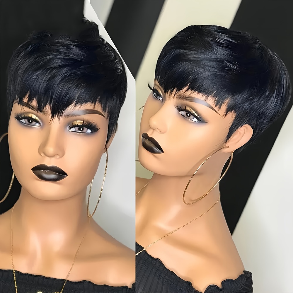 짧은 픽시 가발 인간의 머리카락 레이어 컷 짧은 인간의 - Short Pixie Cut Wig Human Hair Cheap 리뷰 및 가격