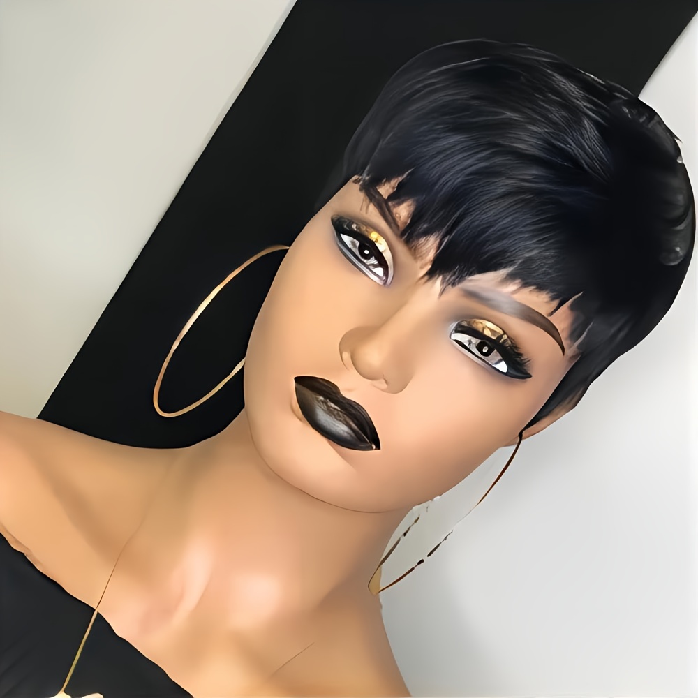 짧은 픽시 가발 인간의 머리카락 레이어 컷 짧은 인간의 - Short Pixie Cut Wig Human Hair Cheap 리뷰 및 가격