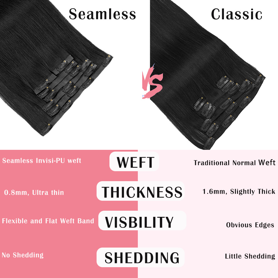 시임리스 클립인 헤어 익스텐션 천연 인모 7피스 110 - Seamless Clip In Hair Extensions Human Hair 리뷰 및 가격
