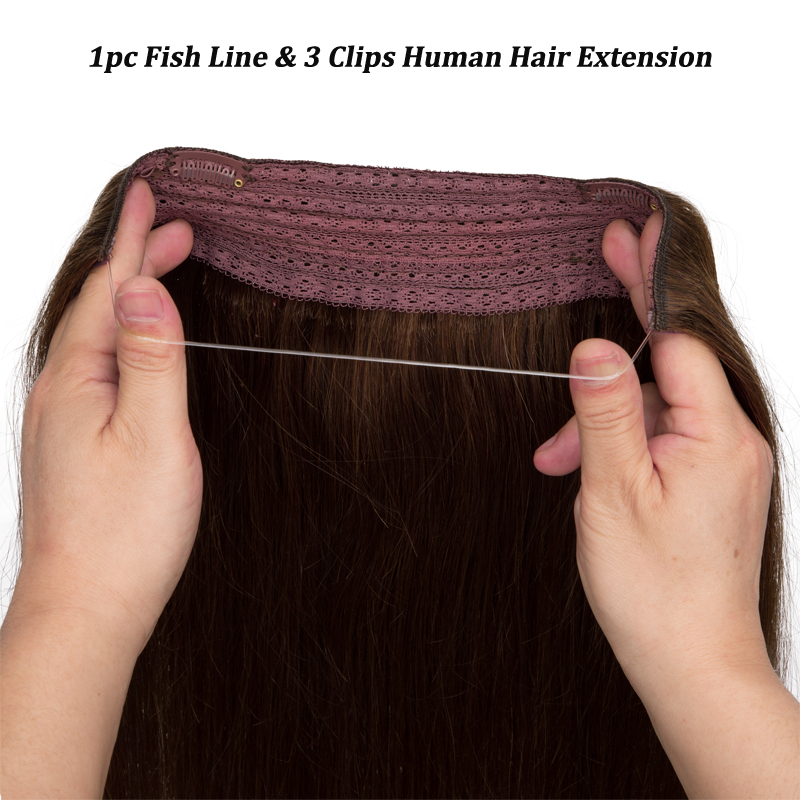 스트레이트 낚시 라인 인간의 머리카락 확장 클립 머리  - Seamless Clip In Hair Extensions Human Hair 리뷰 및 가격
