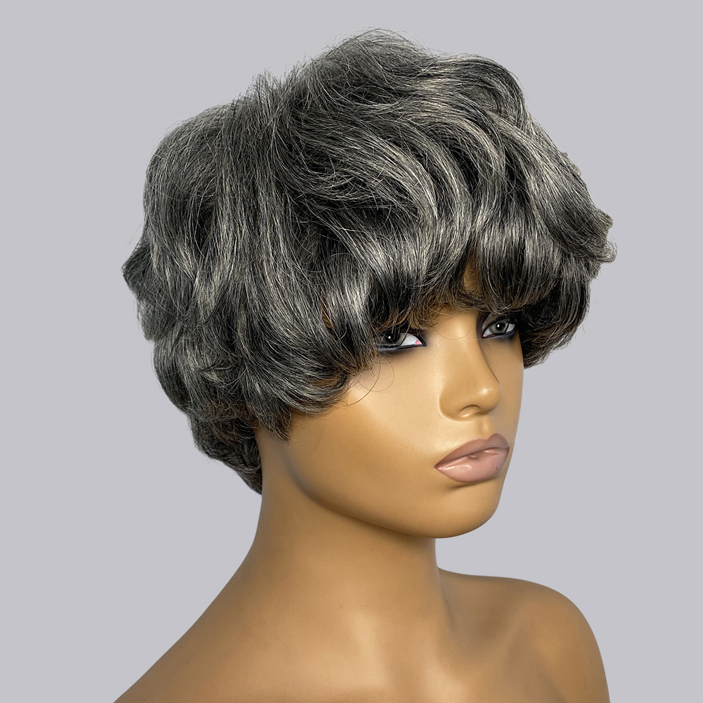 픽시컷 인모 가발 회색 # 280 # SP430 # 5 - Short Pixie Cut Wig Human Hair Cheap 리뷰 및 가격