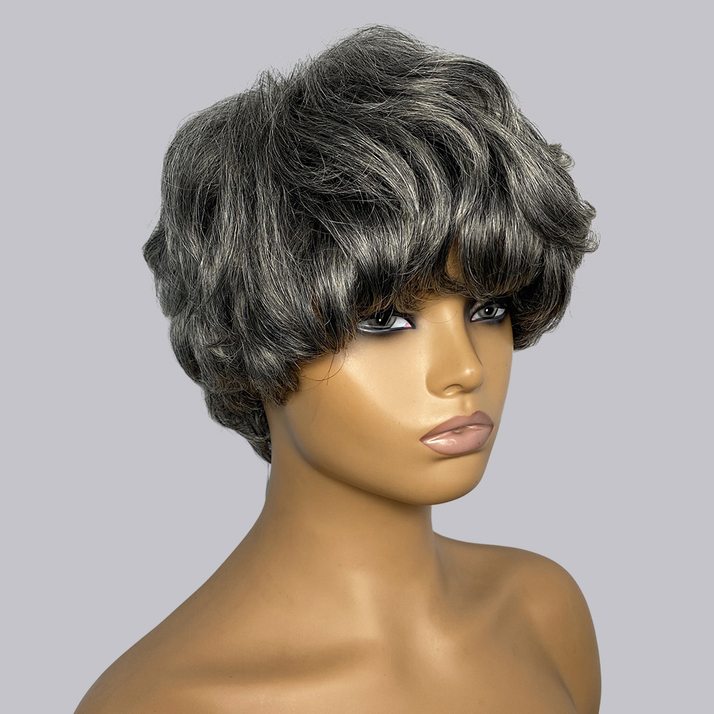 픽시컷 인모 가발 회색 # 280 # SP430 # 5 - Short Pixie Cut Wig Human Hair Cheap 리뷰 및 가격
