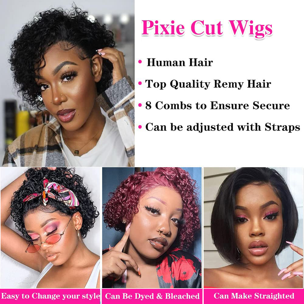 픽시컷 가발 13x4 픽시 곱슬머리 인모 가발 브라질  - Short Pixie Cut Wig Human Hair Cheap 리뷰 및 가격
