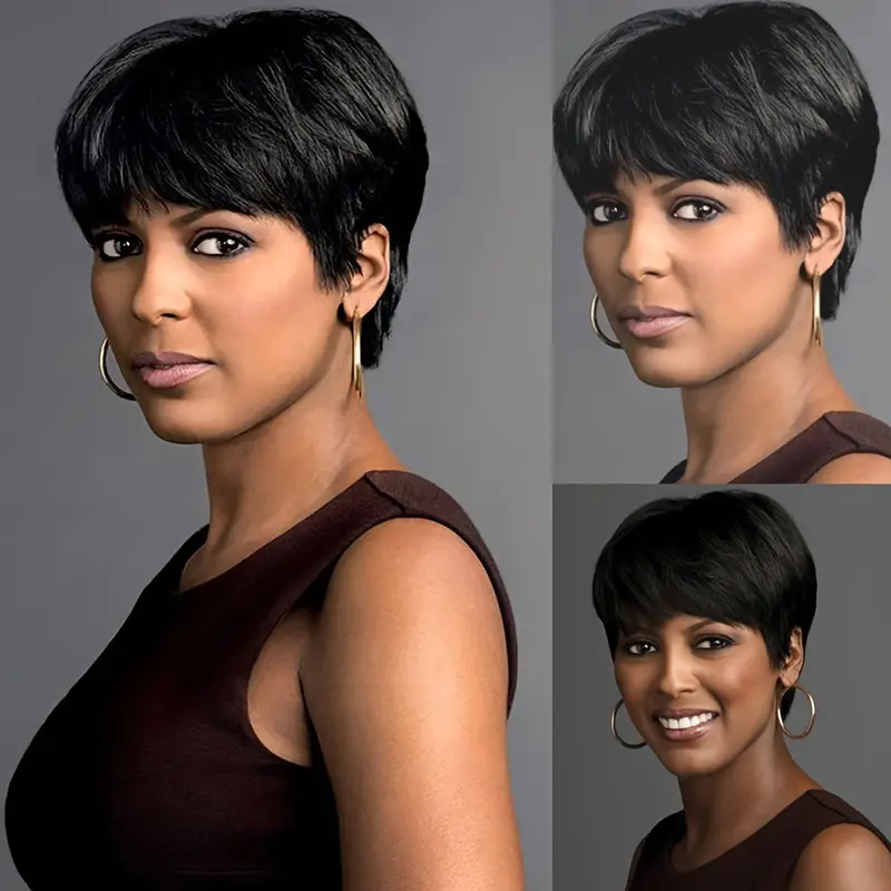 여성용 짧은 픽시컷 가발, 기계식 제작 앞머리 있는 브 - Short Pixie Cut Wig Human Hair Cheap 리뷰 및 가격