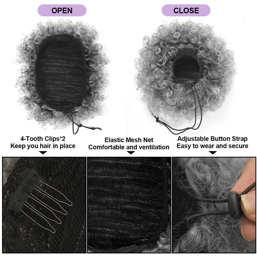 아프로 퍼프 드로스트링 포니테일, 짧은 합성 곱슬머리  - Drawstring Afro Curly Puff Ponytail 리뷰 및 가격