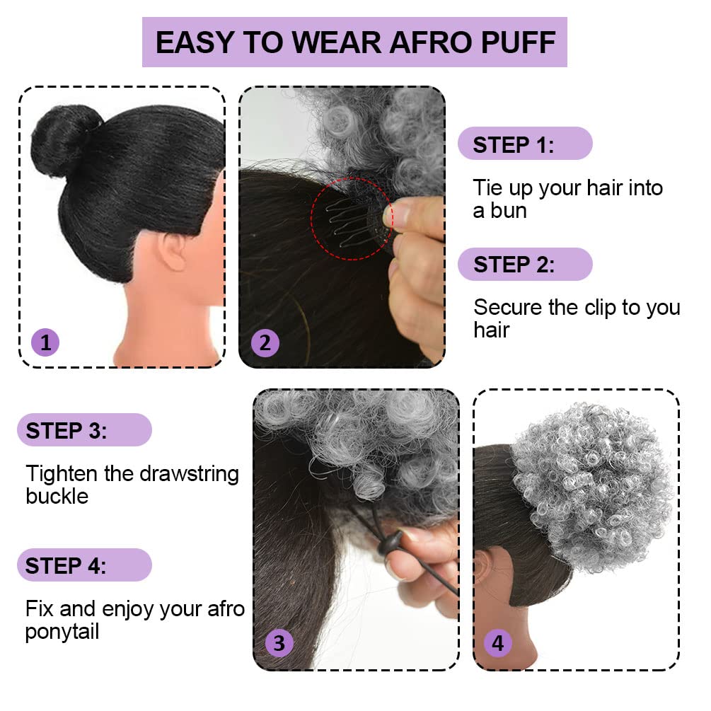 아프로 퍼프 드로스트링 포니테일, 짧은 합성 곱슬머리  - Drawstring Afro Curly Puff Ponytail 리뷰 및 가격