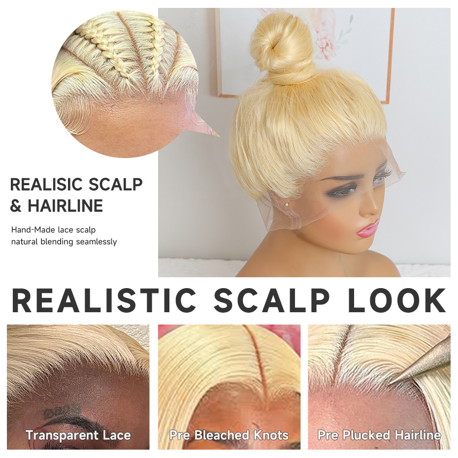40 42인치 360 풀 레이스 가발, 본 스트레이트  - Lace Front Wigs 리뷰 및 가격