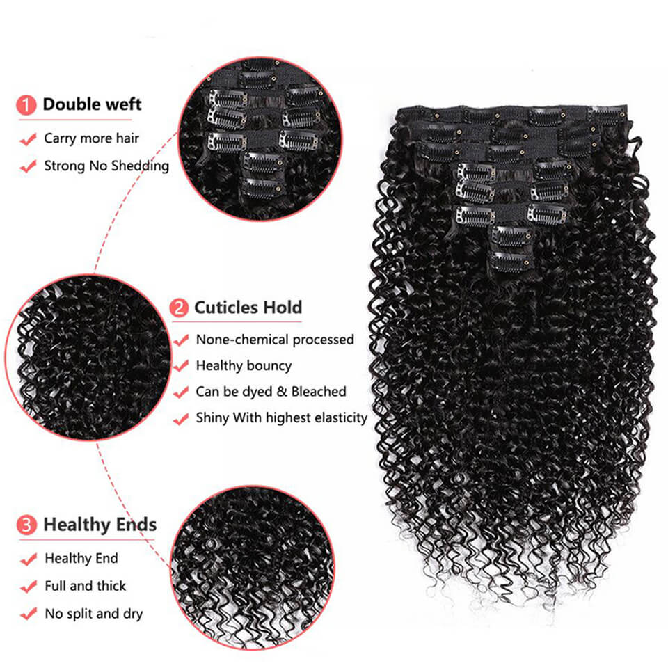 곱슬곱슬한 클립형 인모 헤어 익스텐션 여성용 풀헤드 아 - Seamless Clip In Hair Extensions Human Hair 리뷰 및 가격