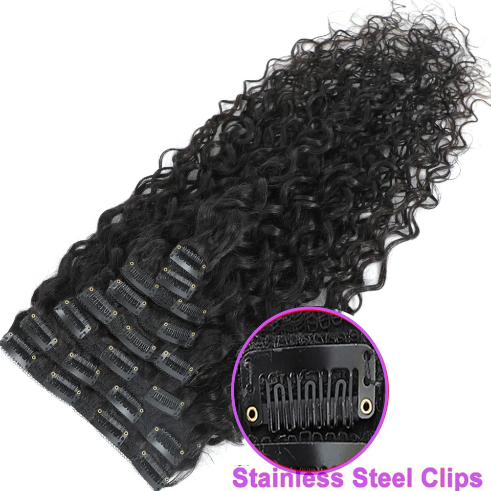워터 웨이브 클립인 헤어 익스텐션 인모 더블 웨프트 딥 - Seamless Clip In Hair Extensions Human Hair 리뷰 및 가격