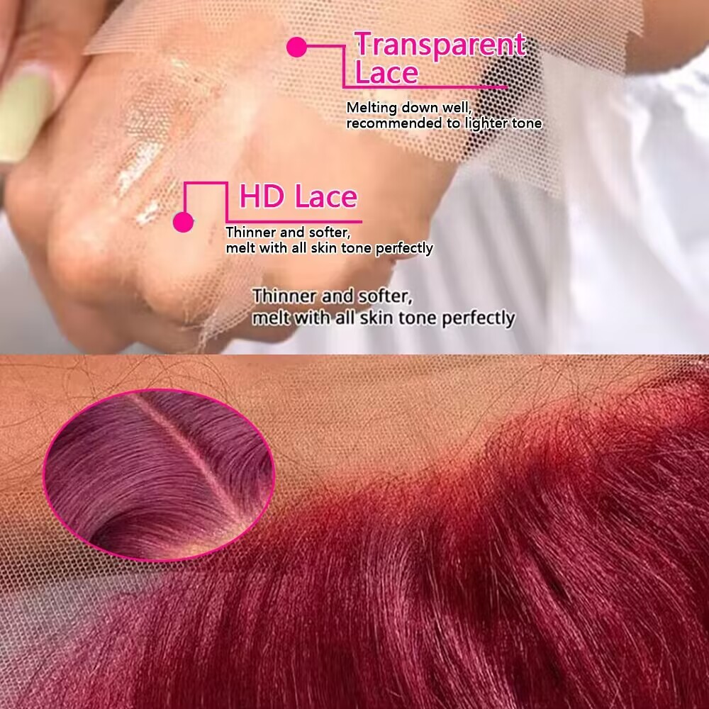200% 밀도 버건디 딥 웨이브 인모 가발 99J 컬러 - Lace Front Wigs 리뷰 및 가격