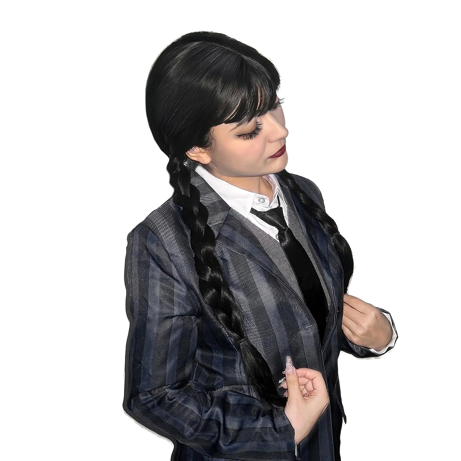 여성용 긴 검은색 꼰 가발, 넓은 날 아담스 가발, 할 - Synthetic Braided Wigs For Black Women 리뷰 및 가격