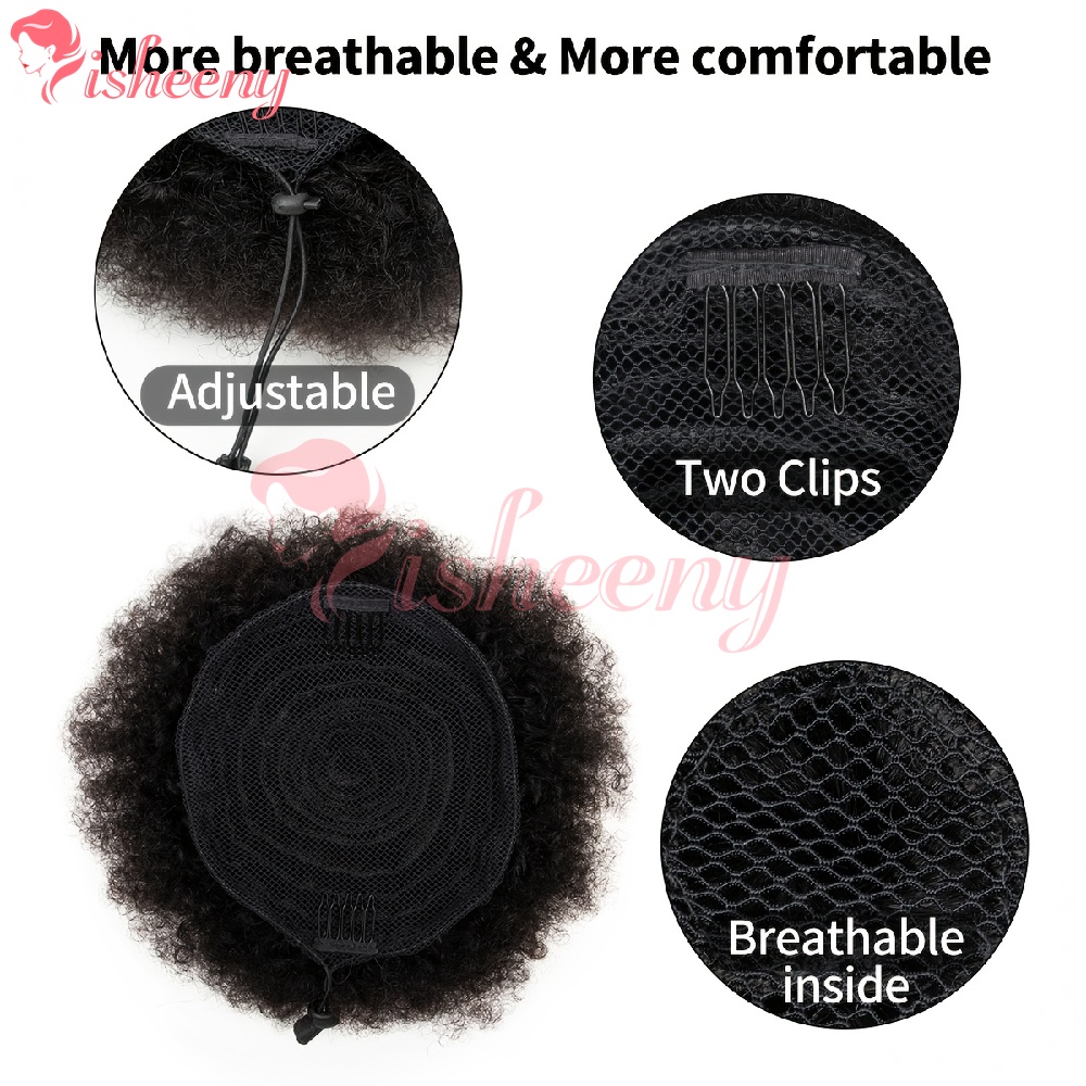 이시니 킹키 컬리 아프로 퍼프 드로스트링 포니테일 천연 - Drawstring Afro Curly Puff Ponytail 리뷰 및 가격