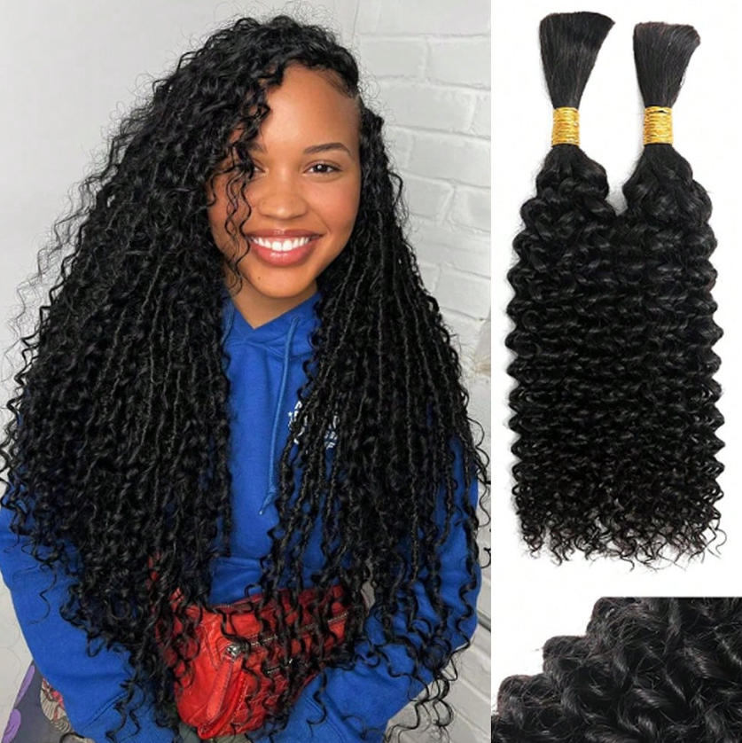 웨프트 없는 인모 브레이딩 헤어 벌크, 딥 웨이브, 워 - Water Wave Bulk Human Hair For Braiding 리뷰 및 가격