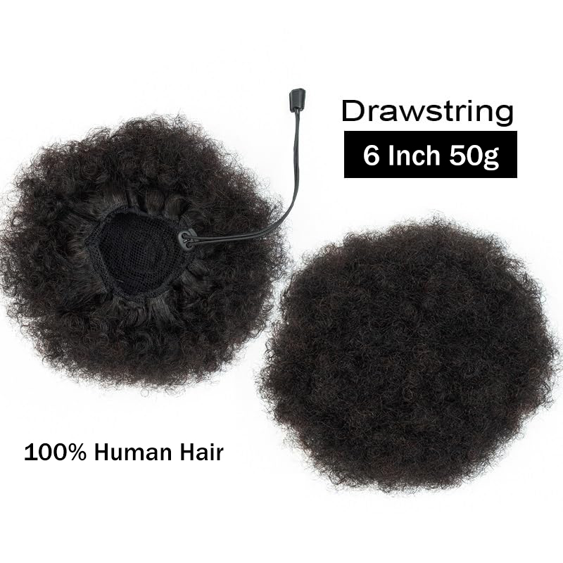 아프로 곱슬머리 퍼프 100% 인모 번 포니테일 12A - Drawstring Afro Curly Puff Ponytail 리뷰 및 가격